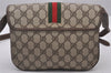 Authentic GUCCI Web Sherry Line Shoulder Bag GG PVC Leather Brown Junk 5433I