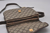 Authentic GUCCI Web Sherry Line Shoulder Bag GG PVC Leather Brown Junk 5433I