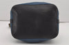 Authentic Louis Vuitton Epi Petit Noe Bi-color Blue x Black Drawstring Bag 5434I