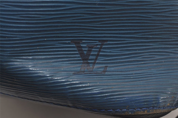 Authentic Louis Vuitton Epi Petit Noe Bi-color Blue x Black Drawstring Bag 5434I