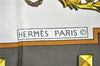Authentic HERMES Carre 90 Scarf "LES CLES" Silk Brown 5436D