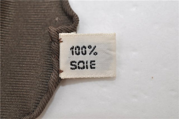 Authentic HERMES Carre 90 Scarf "LES CLES" Silk Brown 5436D