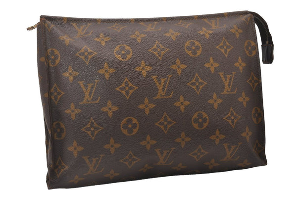 Auth Louis Vuitton Monogram Poche Toilette 26 Cosmetics Pouch Old Model LV 5437I