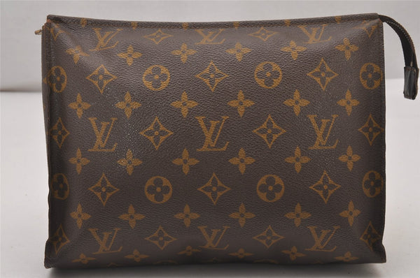 Auth Louis Vuitton Monogram Poche Toilette 26 Cosmetics Pouch Old Model LV 5437I