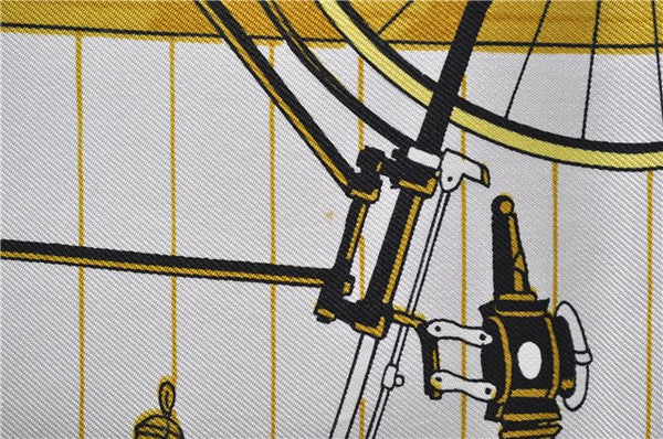 Authentic HERMES Carre 90 Scarf "LES BECANES" Silk Red 5438D