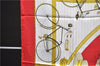 Authentic HERMES Carre 90 Scarf "LES BECANES" Silk Red 5438D