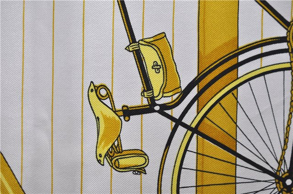 Authentic HERMES Carre 90 Scarf "LES BECANES" Silk Red 5438D