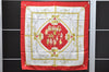 Authentic HERMES Carre 90 Scarf "LES BECANES" Silk Red 5438D