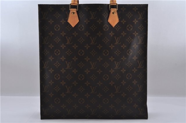 Authentic Louis Vuitton Monogram Sac Plat Hand Bag M51140 LV 5438E