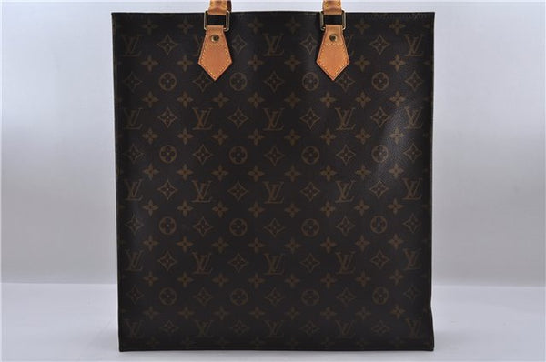 Authentic Louis Vuitton Monogram Sac Plat Hand Bag M51140 LV 5438E