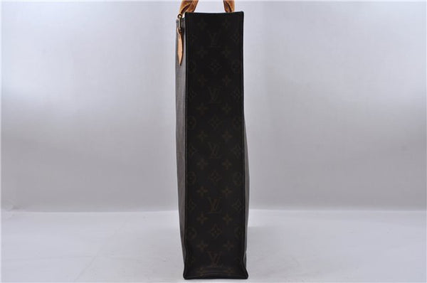 Authentic Louis Vuitton Monogram Sac Plat Hand Bag M51140 LV 5438E