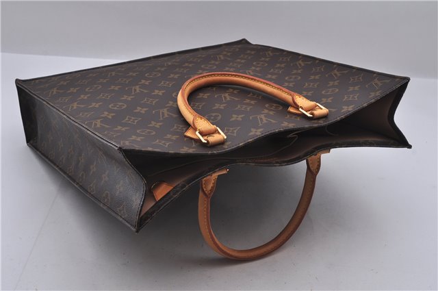 Authentic Louis Vuitton Monogram Sac Plat Hand Bag M51140 LV 5438E