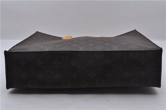 Authentic Louis Vuitton Monogram Sac Plat Hand Bag M51140 LV 5438E