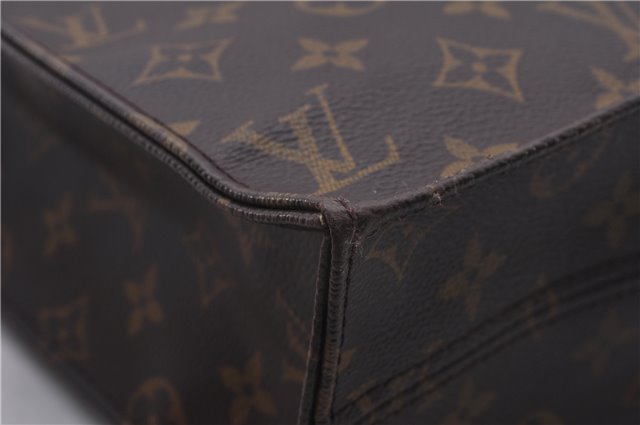 Authentic Louis Vuitton Monogram Sac Plat Hand Bag M51140 LV 5438E