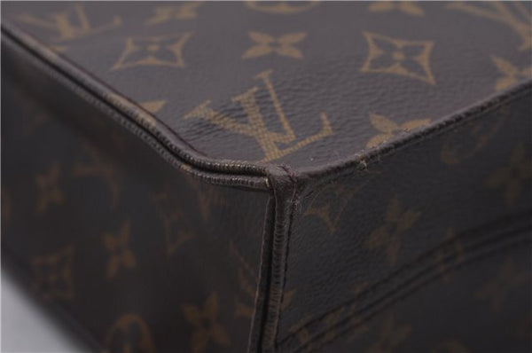 Authentic Louis Vuitton Monogram Sac Plat Hand Bag M51140 LV 5438E