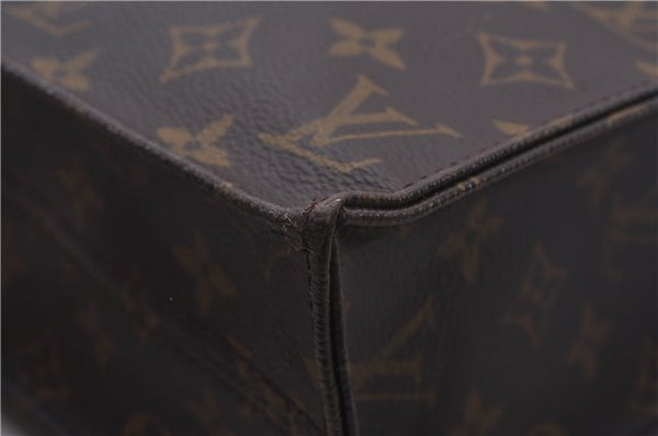 Authentic Louis Vuitton Monogram Sac Plat Hand Bag M51140 LV 5438E