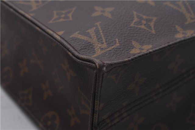 Authentic Louis Vuitton Monogram Sac Plat Hand Bag M51140 LV 5438E