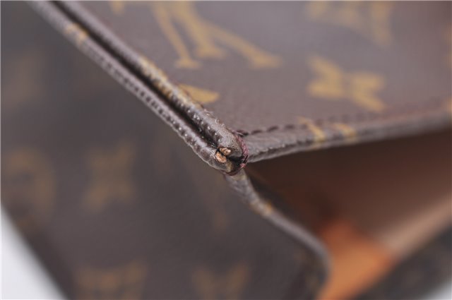 Authentic Louis Vuitton Monogram Sac Plat Hand Bag M51140 LV 5438E