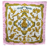 Authentic HERMES Carre 90 Scarf "LES PARURES DU VENT" Silk Pink 5440D