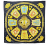 Authentic HERMES Carre 90 Scarf "Poste et Cavalerie" Silk Black 5441D