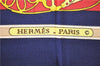 Authentic HERMES Carre 90 Scarf "LES MUSEROLLES" Silk Navy 5442D