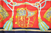 Authentic HERMES Carre 90 Scarf "LES MUSEROLLES" Silk Navy 5442D