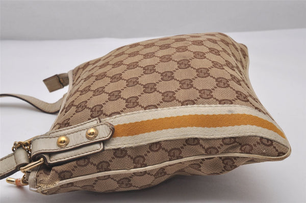 Authentic GUCCI Sherry Line Shoulder Bag GG Canvas Leather 144388 Brown 5446I