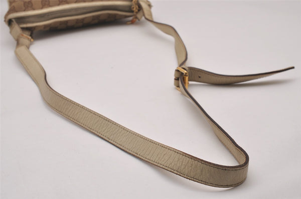 Authentic GUCCI Sherry Line Shoulder Bag GG Canvas Leather 144388 Brown 5446I