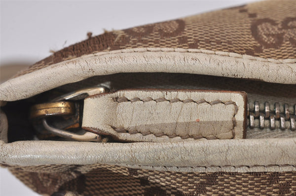 Authentic GUCCI Sherry Line Shoulder Bag GG Canvas Leather 144388 Brown 5446I