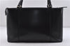 Authentic BURBERRY Vintage Leather Shoulder Tote Bag Purse Black 5447C