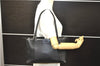 Authentic BURBERRY Vintage Leather Shoulder Tote Bag Purse Black 5447C