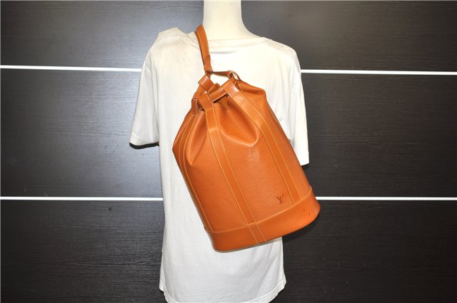 Authentic Louis Vuitton Epi Randonnee PM Shoulder Bag Brown M52358 LV 5447E