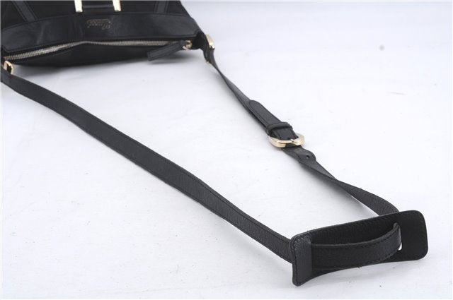 Authentic GUCCI Abbey Shoulder Cross Bag GG Canvas Leather 203257 Black 5449D