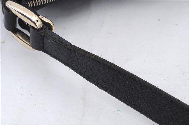 Authentic GUCCI Abbey Shoulder Cross Bag GG Canvas Leather 203257 Black 5449D