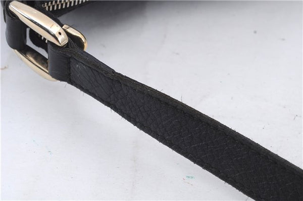 Authentic GUCCI Abbey Shoulder Cross Bag GG Canvas Leather 203257 Black 5449D