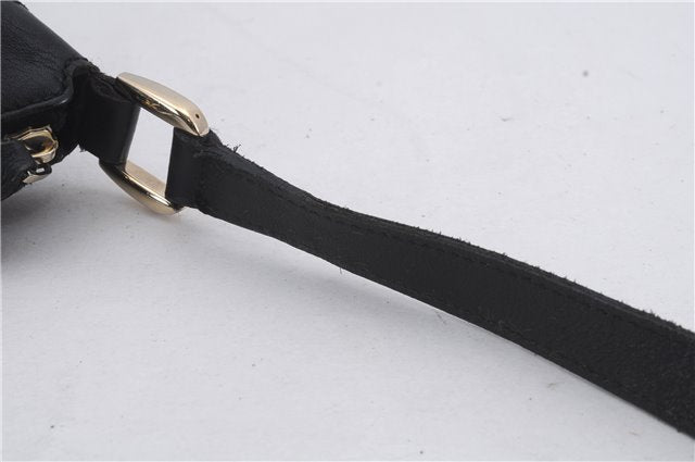 Authentic GUCCI Abbey Shoulder Cross Bag GG Canvas Leather 203257 Black 5449D