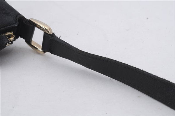 Authentic GUCCI Abbey Shoulder Cross Bag GG Canvas Leather 203257 Black 5449D