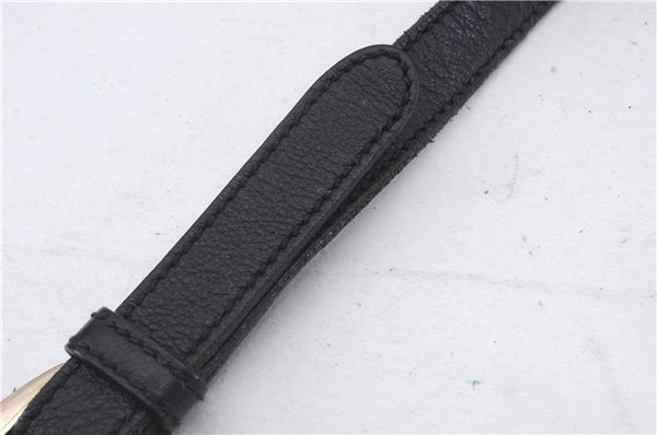 Authentic GUCCI Abbey Shoulder Cross Bag GG Canvas Leather 203257 Black 5449D