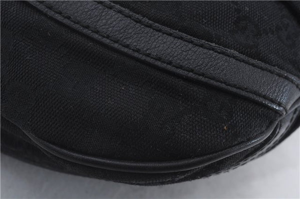 Authentic GUCCI Abbey Shoulder Cross Bag GG Canvas Leather 203257 Black 5449D