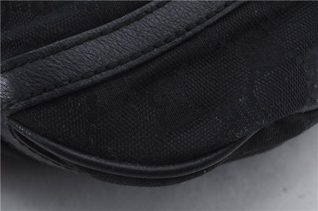 Authentic GUCCI Abbey Shoulder Cross Bag GG Canvas Leather 203257 Black 5449D