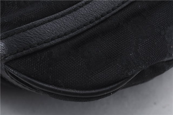 Authentic GUCCI Abbey Shoulder Cross Bag GG Canvas Leather 203257 Black 5449D