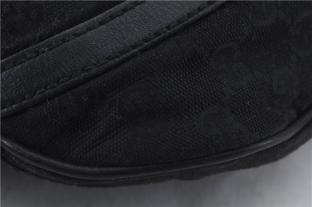 Authentic GUCCI Abbey Shoulder Cross Bag GG Canvas Leather 203257 Black 5449D