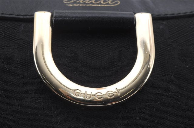 Authentic GUCCI Abbey Shoulder Cross Bag GG Canvas Leather 203257 Black 5449D