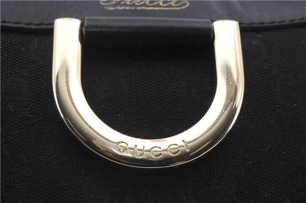 Authentic GUCCI Abbey Shoulder Cross Bag GG Canvas Leather 203257 Black 5449D