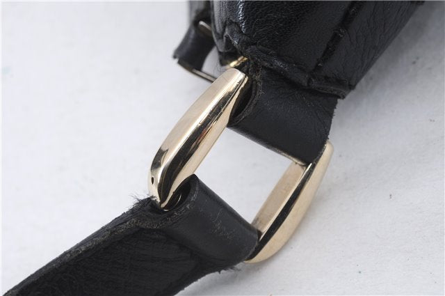 Authentic GUCCI Abbey Shoulder Cross Bag GG Canvas Leather 203257 Black 5449D