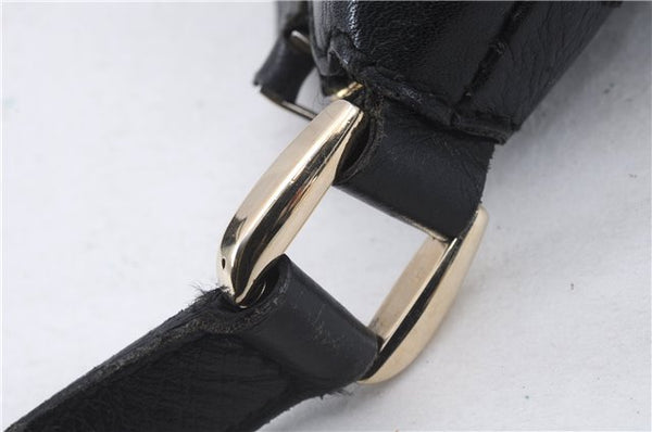 Authentic GUCCI Abbey Shoulder Cross Bag GG Canvas Leather 203257 Black 5449D