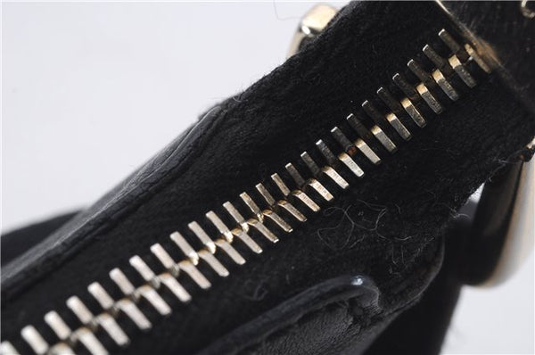 Authentic GUCCI Abbey Shoulder Cross Bag GG Canvas Leather 203257 Black 5449D