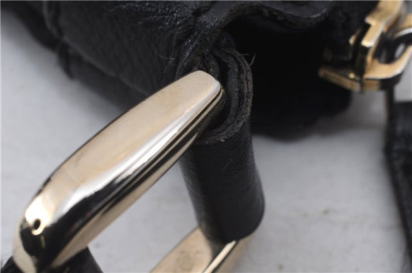 Authentic GUCCI Abbey Shoulder Cross Bag GG Canvas Leather 203257 Black 5449D