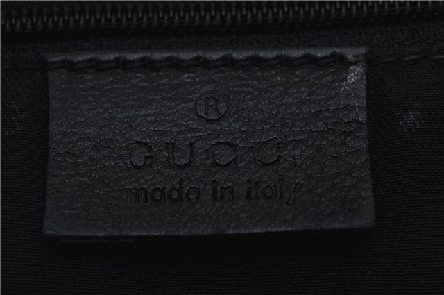 Authentic GUCCI Abbey Shoulder Cross Bag GG Canvas Leather 203257 Black 5449D