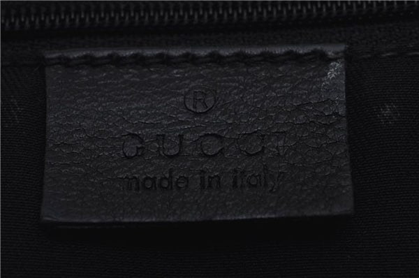 Authentic GUCCI Abbey Shoulder Cross Bag GG Canvas Leather 203257 Black 5449D